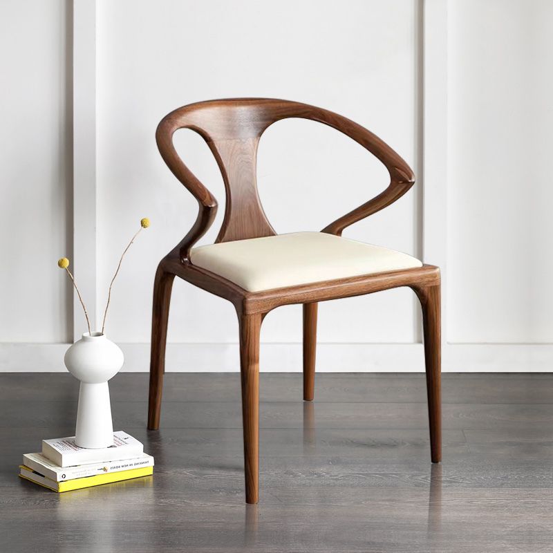 Modern Simple Side Chair Wooden Base Side Dining Chair for Living Room