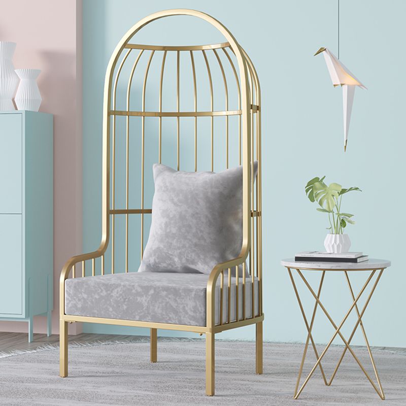 Fixed Back Lounge Chair Living Room Fabric Seat Chair with Pillow