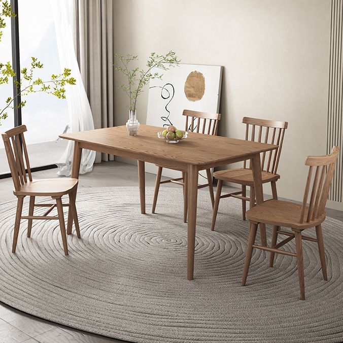 Rechthoek Ash vaste houten tafel moderne eettafel met 4 poten voor restaurant