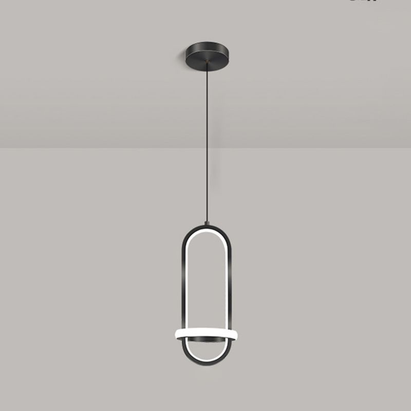 Simplicity Style Geometric Ceiling Pendant Light Metal LED Bedroom Pendant Light Kit
