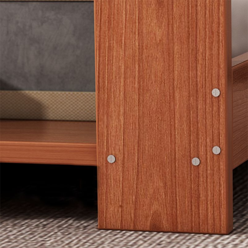 Nordic Style 4 Legs Base Rectangular Solid Wood Table with Storage Rack Coffee Table