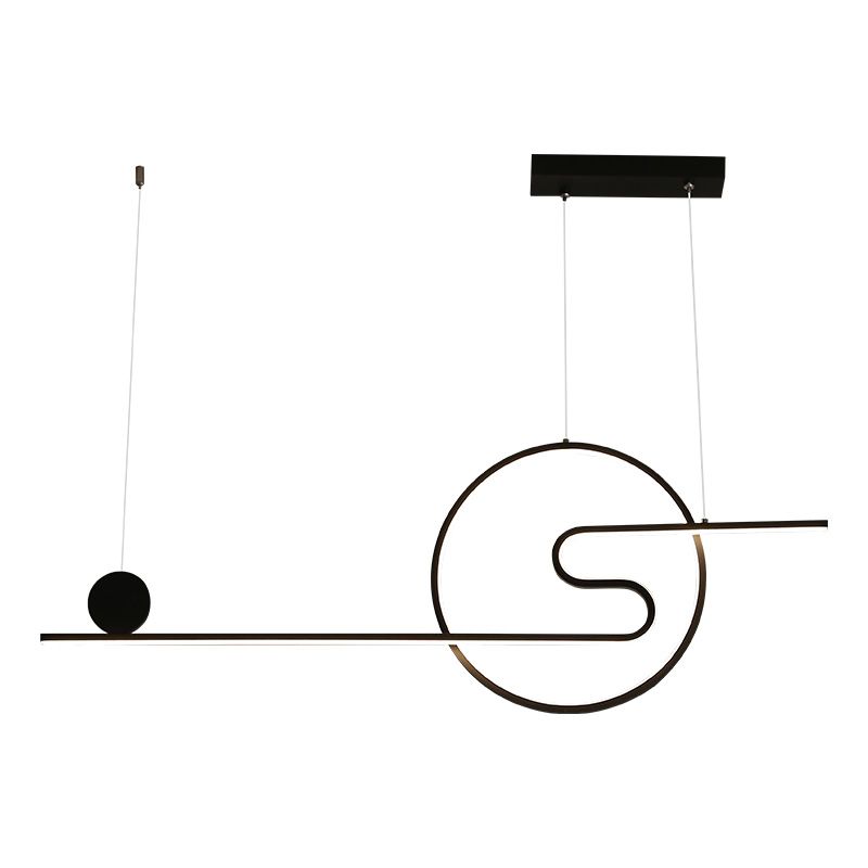 Linear Shape Island Lights Contemporary Style Metal 2 Light Island Pendant Lights