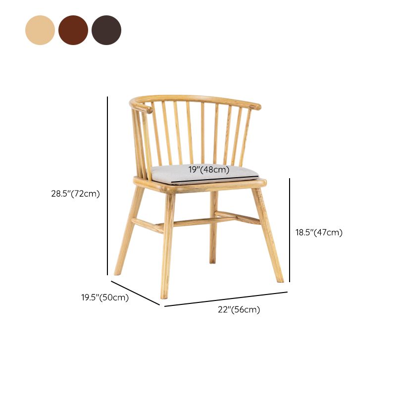 Modern Style Slat Back Solid Wood Dining Arm Chair for Home Use