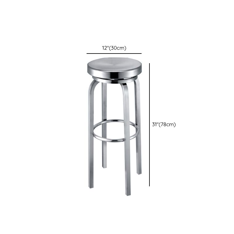 Industrial Stainless Steel Bar Stool Armless Counter Height Stools