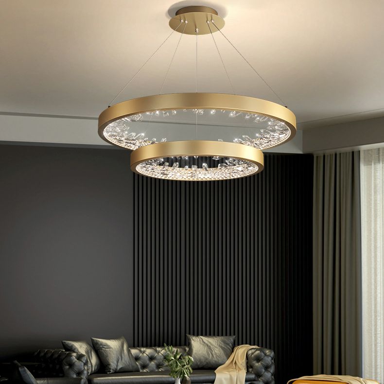 Ultra-modern Simplicity Orbicular LED Chandelier Lamp Crystal Suspension Pendant Light for Restaurant