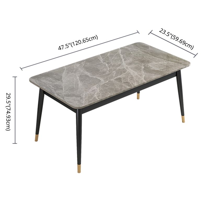 Rectangle Contemporary Style Dining Room Set Sintered Stone Dining Furniture Set with 4 Legs Table