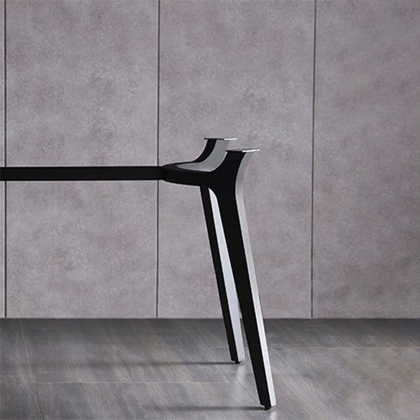 Gray Stone Top Table Rectangle Modern Dining Table with 4 Legs