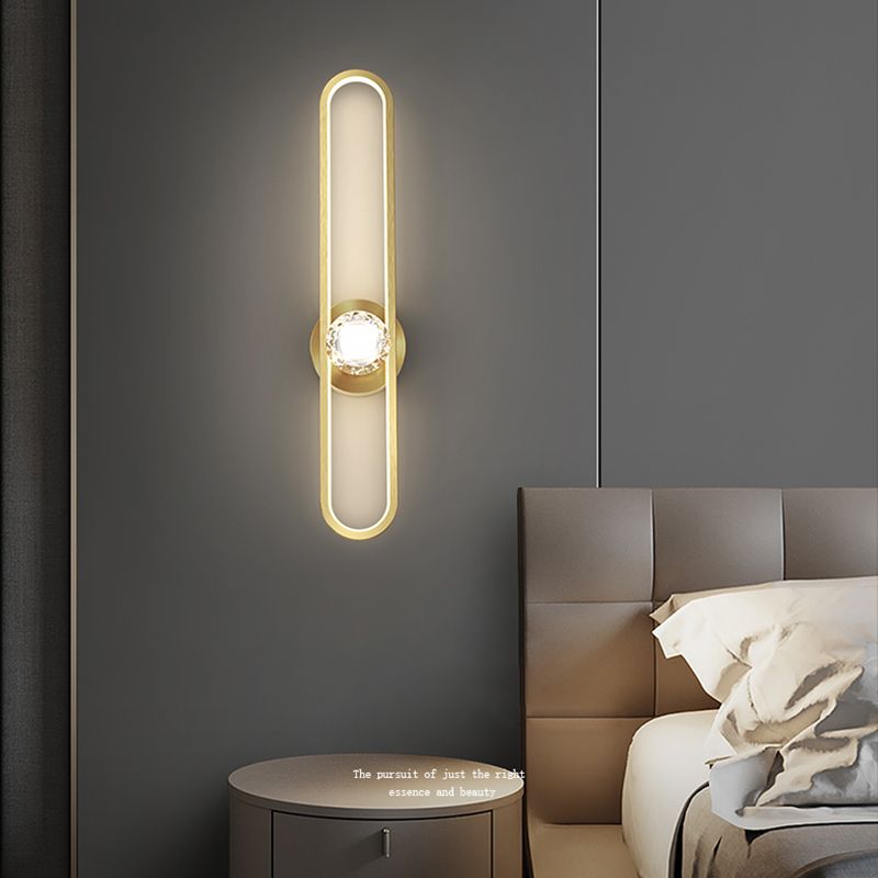 Metal Oval Shade Wall Sconce Modern Style 1 Light Wall Mount Lighting