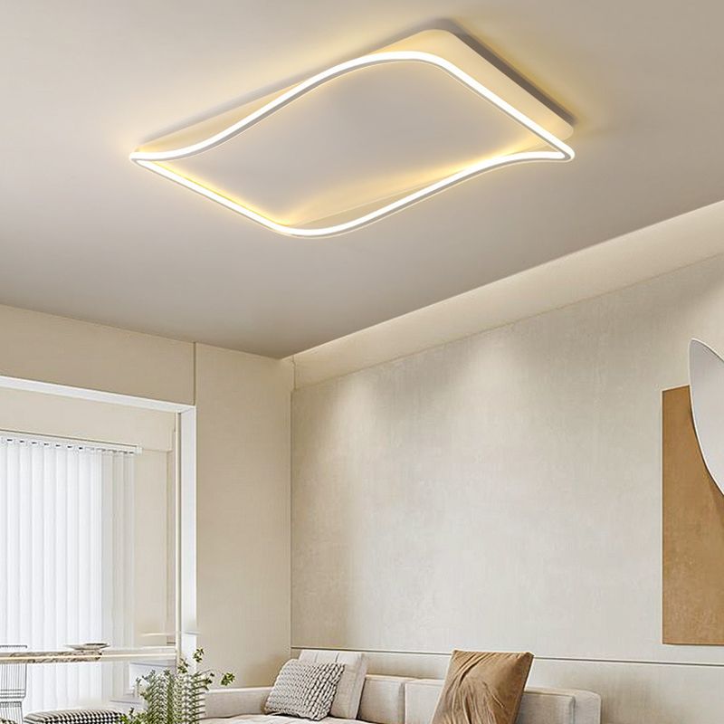 Rectangle Flush Light Modern Metal Flush Mount Light Fixture