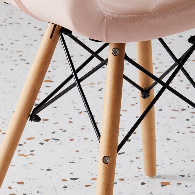 Casa silla lateral contemporánea silla de comedor de madera tapizada a ala