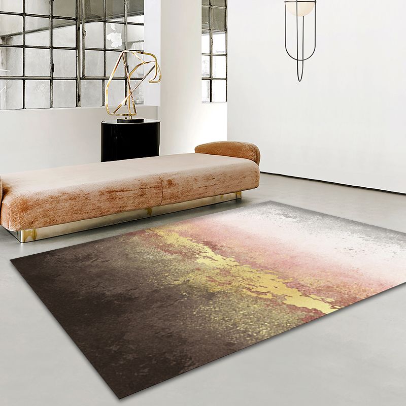 Glittering Pastel Color Abstract Rug Polypropylene Modern Area Carpet Pet Friendly Non-Slip Backing Rug for Living Room