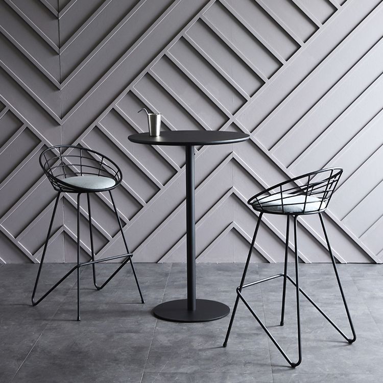 Industrial Solid Wood Bar Table Round Dining Table for Kitchen Living Room