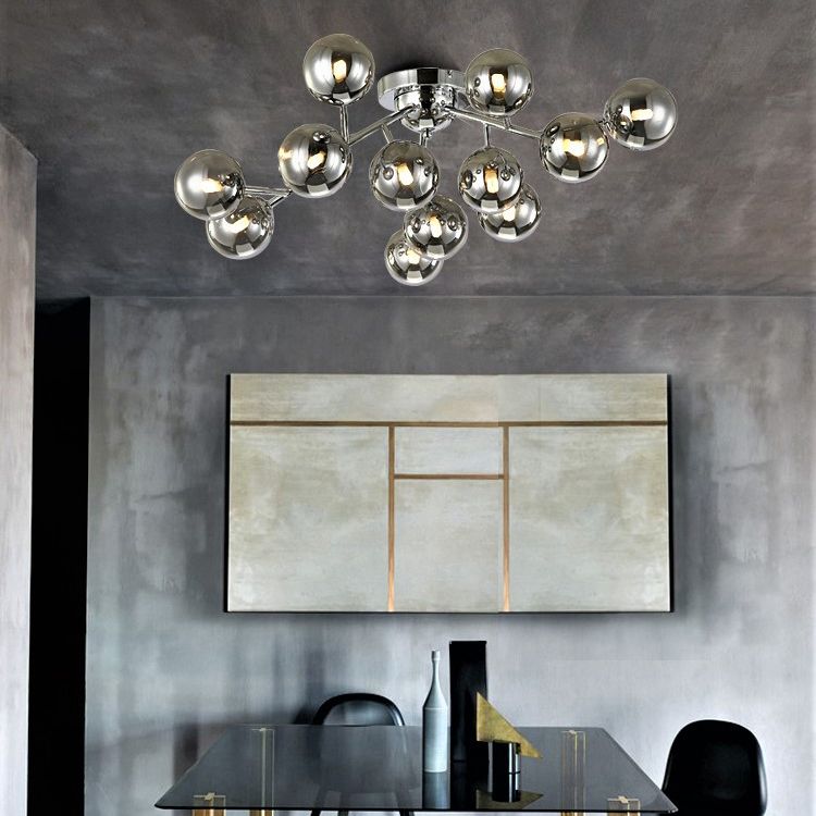 Modern modo G9 plafonnier verre et métal 12 lampes salon semi - encastré