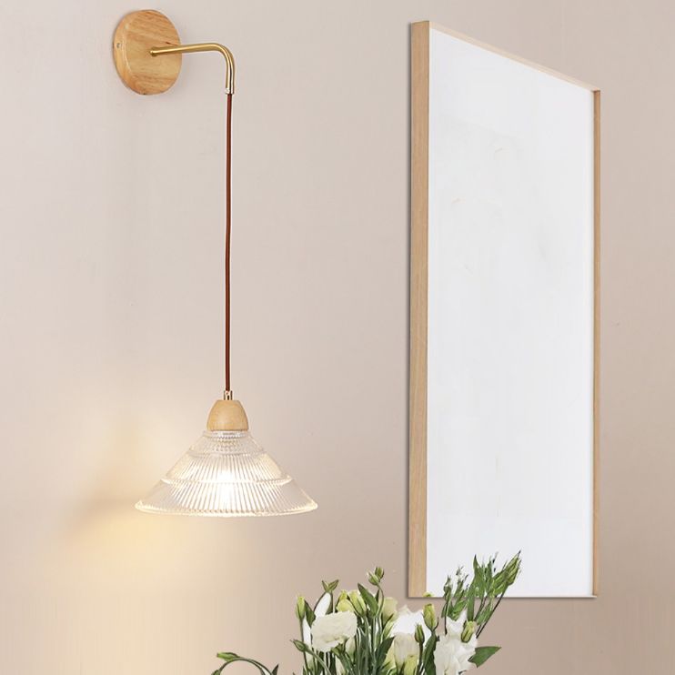 Modern Wall Lamp Wooden 1 Light Wall Vanity Lights for Washroom