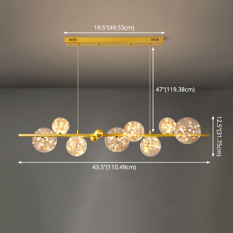 8 Light Kitchen Island Pendant Linear Chandelier Contemporary Island Lighting