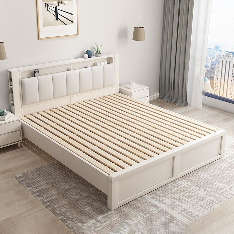 Modern & Contemporary Standard Bed Solid Wood Bed Frame with Headboard