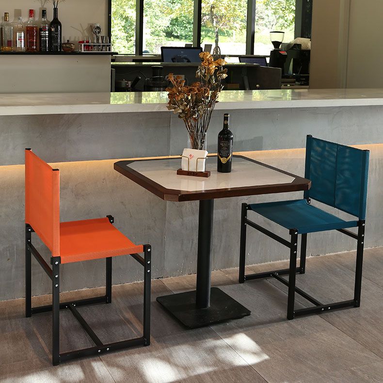 Contemporary Dining Chair Armless Chair with Metal Legs for Kitchen