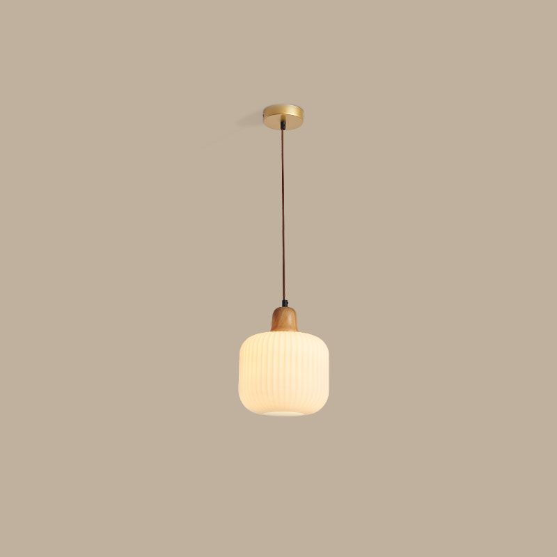 Wit Rubberwood Hanglampverlichtingsarmaturen Moderne Lantern Suspension Lamp voor restaurant