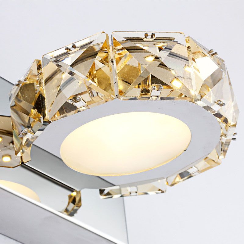 Crystal Geometric Wall Sconce Modern Multi Lights Mirror Wall Mount Light Fixture
