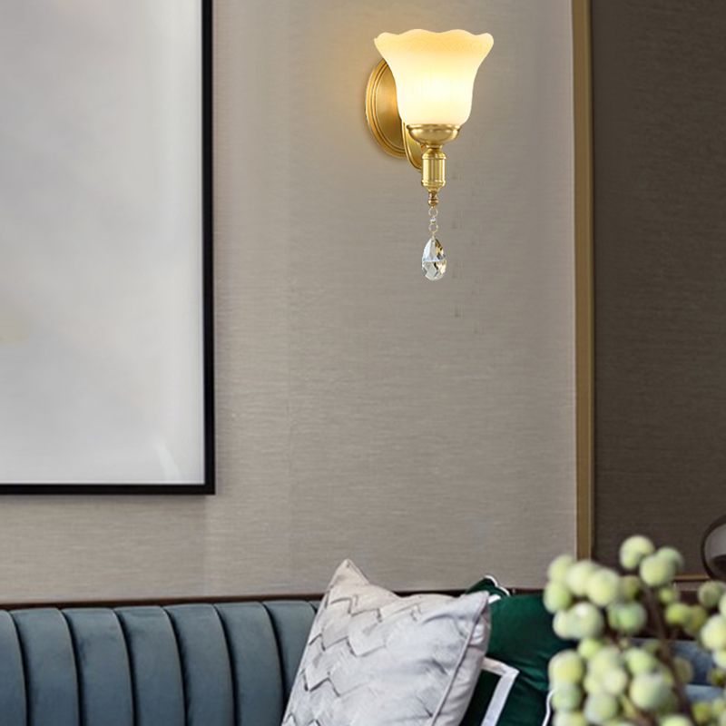 Modernism Glass Wall Mounted Sconce 1/2-Light Wall Light for Foyer