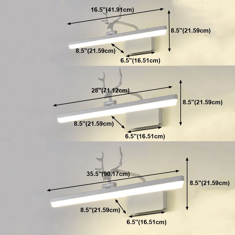 Linear Shape Metal Wall Sconce in Modern Style 1-Light Mirror Wall Mount Light