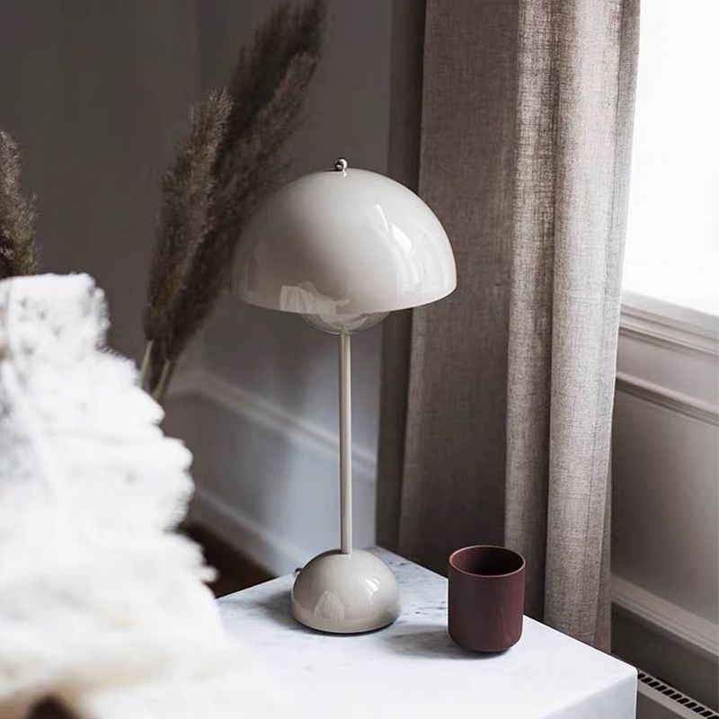 Modern Style Dome Night Table Lamp Metal 1-Light Nightstand Lamp