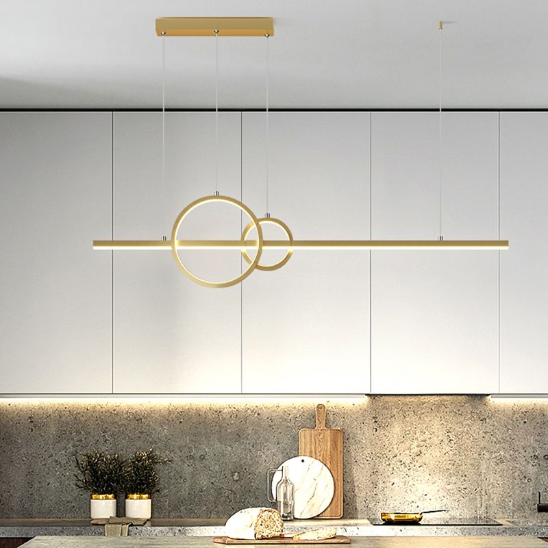 Moderne Metal-Insel-Leuchten-Leuchte Geometrie 3-Licht-LED-LED-Lampe mit Acrylschatten