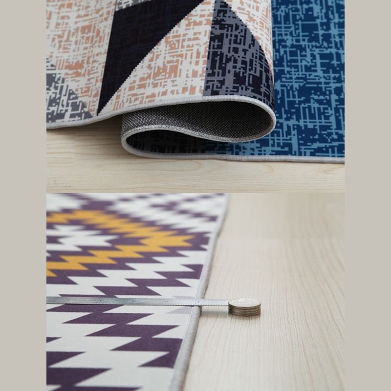 Leisure Area Carpet Modern Plant Pattern Rug Polyester Washable Carpet with Non-Slip Backing