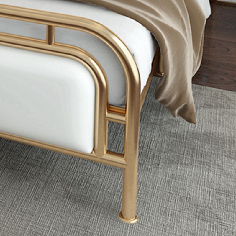 Contemporary Metal Open-Frame Standard Bed with Rectangular Headboard