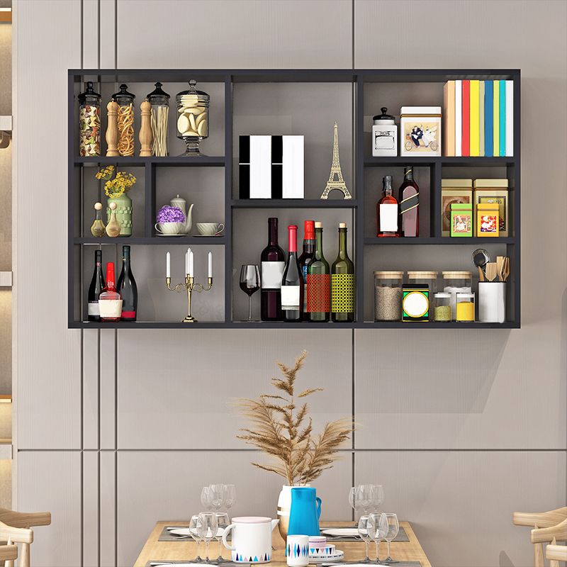 Contemporary Wooden Shelf Bookcase Wall Mounted Floating Bookcase