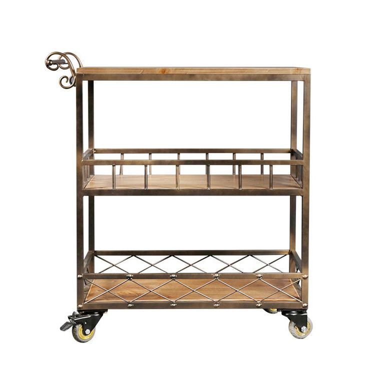 Rolling Industrial Kitchen Trolley Wooden Kitchen Trolley for Dining Room