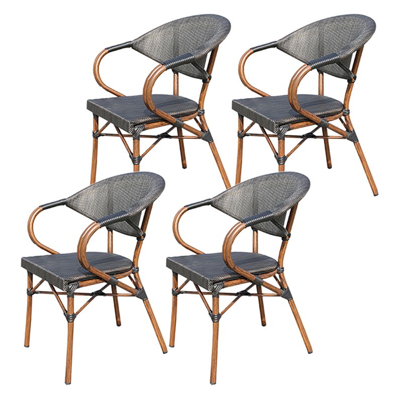Industrial Black Outdoor Bistro Chairs Metal Patio Dining Side Chair