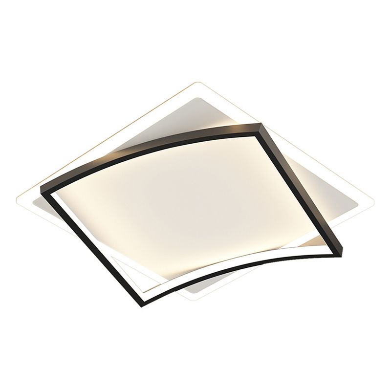 Acrylic Square Ceiling Mounted Fixture Modern Style Black-White LED Ceiling Flush Mount Light