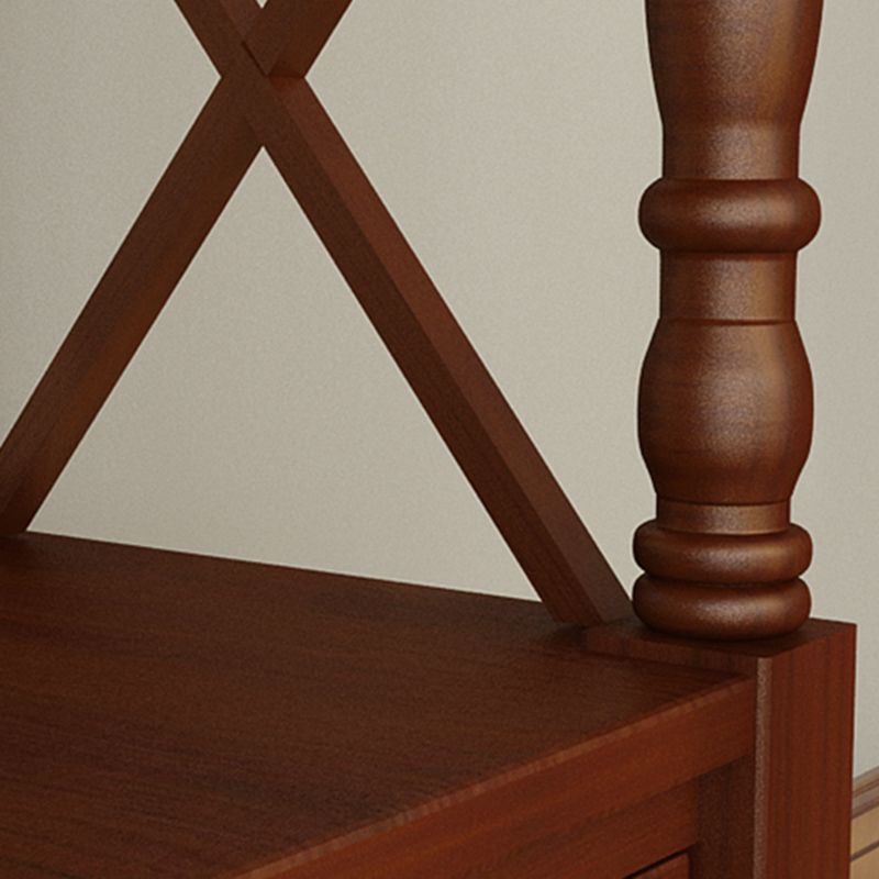 Contemporary Wooden Bookshelf Standard Closed Back Bookcase with 1 Drawer