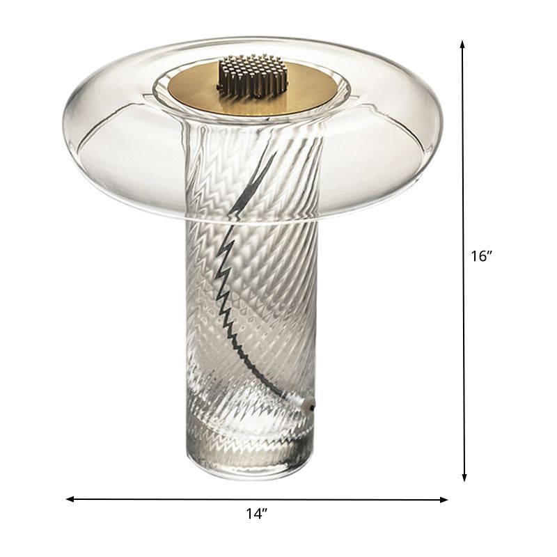 Éclairage de tâche ombragé contemporain Verre transparent 1 Bulbe Salon Small Desk Lampe