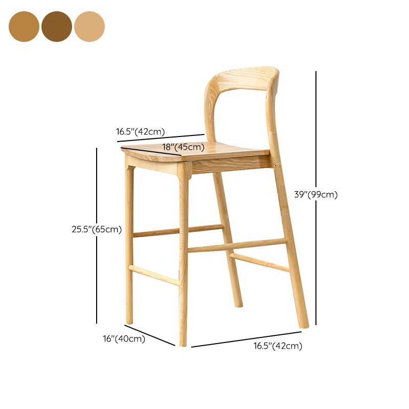 Indoor Solid Wood Bar Stool Upholstered Bar Stool with Footrest