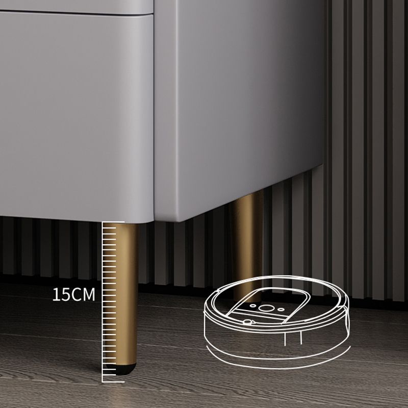 Nightstand with Drawers 19" Tall Wood Bed Nightstand with Legs