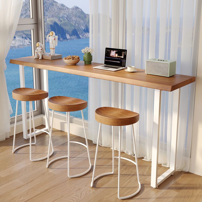 Contemporary Bar Table Set 1/4 Pieces Solid Wood Counter Height Set