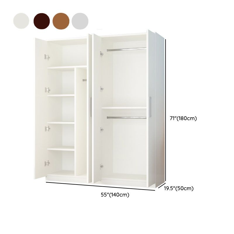 Contemporary Style Wardrobe Closet Wood Combination Armoire for Bedroom