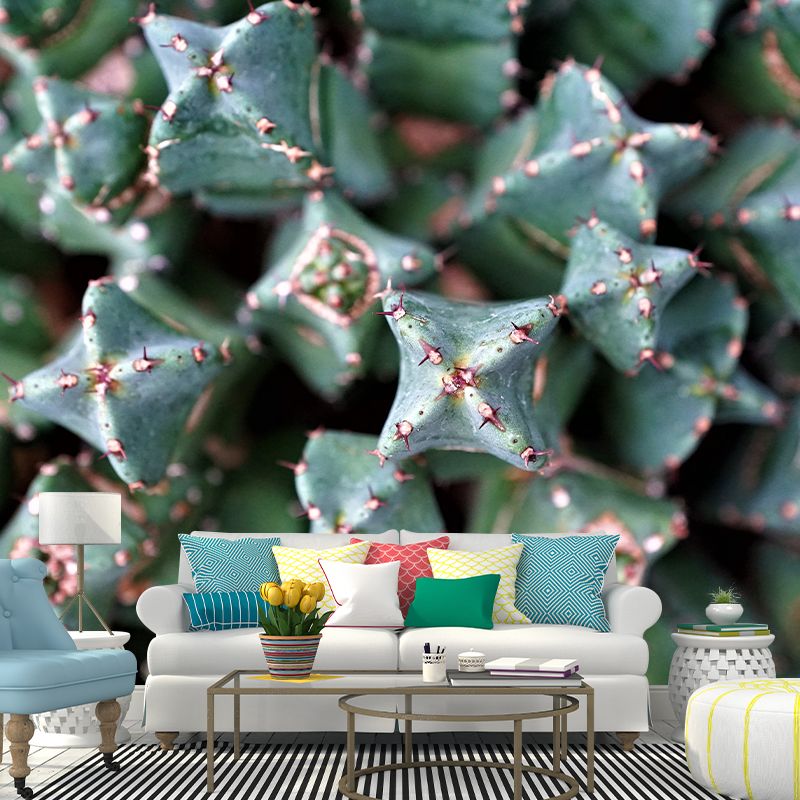 Decorative Wall Mural Cactus Printed Sitting Room Wall Mural
