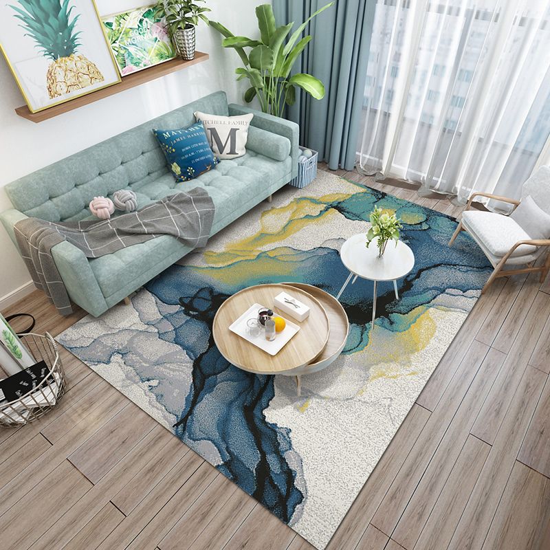Contemporary Area Rug Leisure Abstract Pattern Indoor Rug Polyester Carpet for Living Room