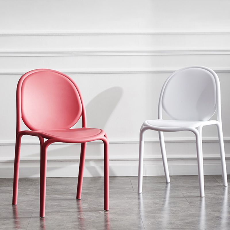 Silla sin brazos de plástico de estilo escandinavo, respaldo sólido, sillas laterales