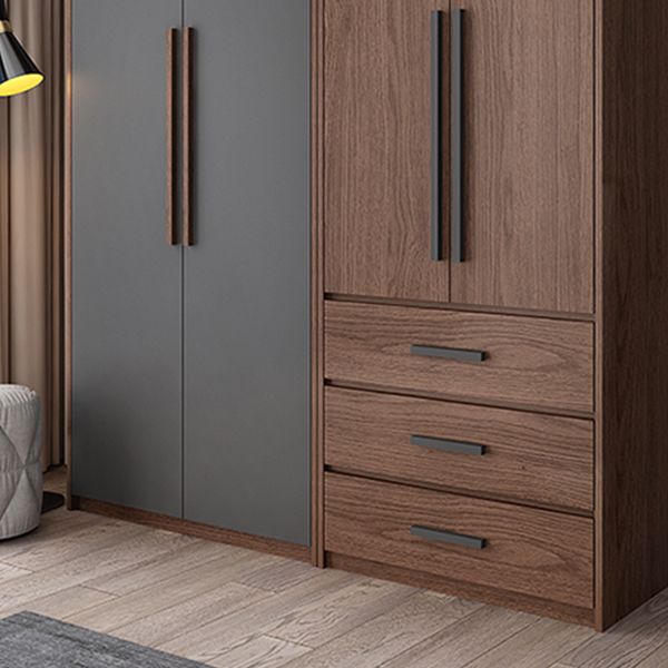 Hinged Wardrobe Cabinet Contemporary Wardrobe Closet with Garment Rod