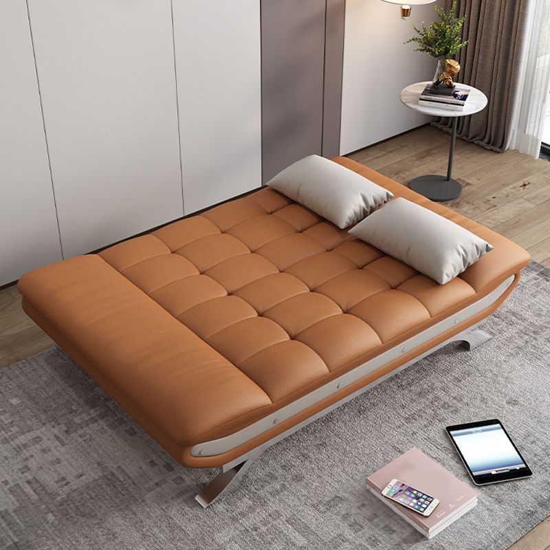 Modern Armless Sofa Faux Leather 35"W Modern Sofa for Living Room