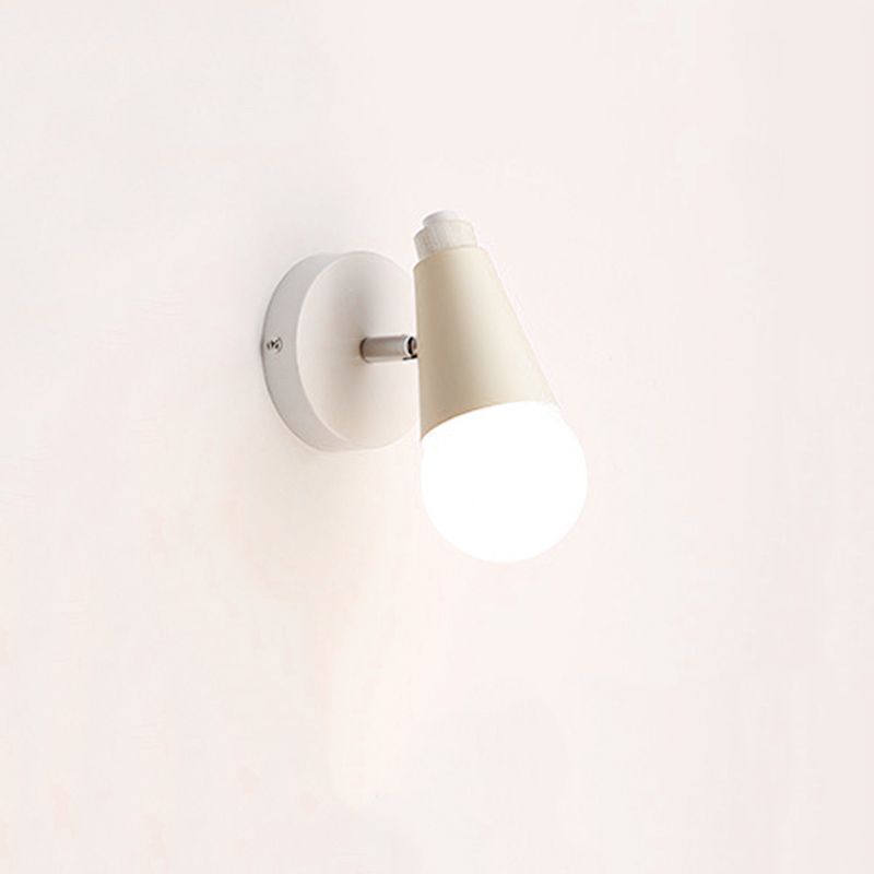 1-Light Geometric Shade Wall Sconce Modren Nordic Macarons Style Metal Wall Lighting