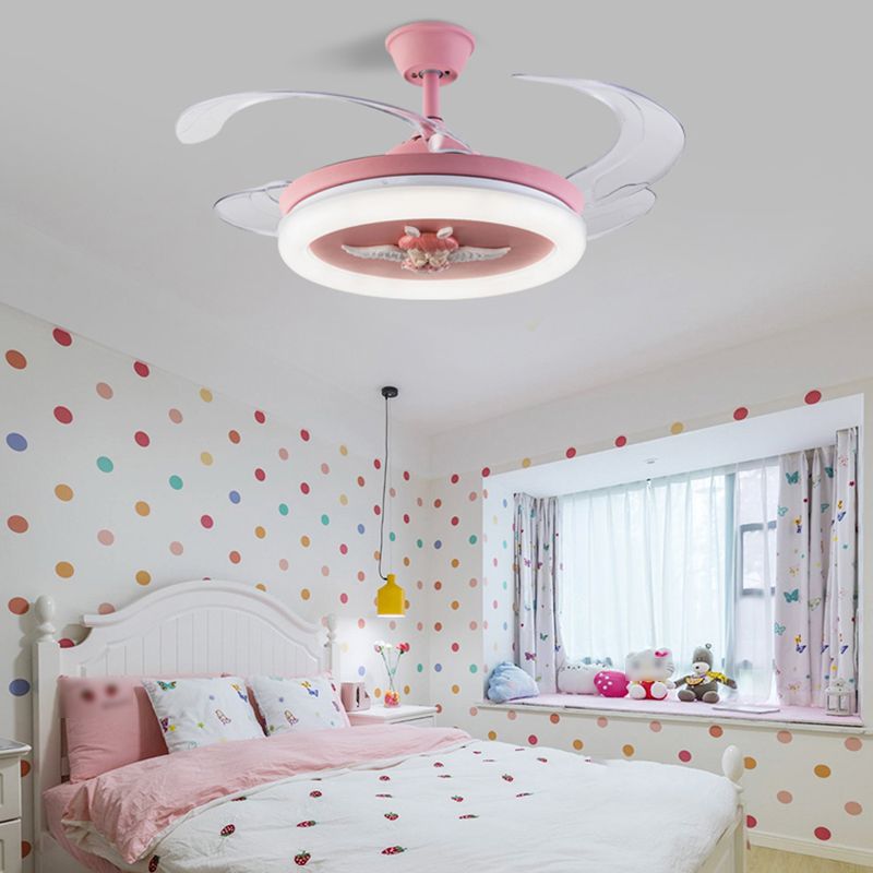 Metal Ceiling Fan Lighting Modern Style 1 Light Ceiling Fan Lamp for Children's Room