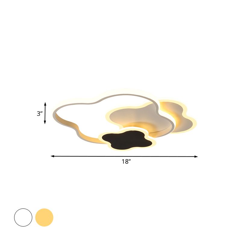 Seamless Curve Bedroom Flushmount Acrylic LED Modern Style Close to Ceiling Light in White/Gold