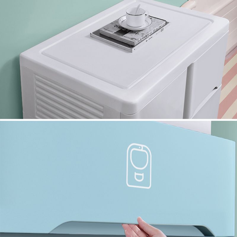 Pink and Blue Non-Hanging Armoire Modern Plastic Storage Cabinet with Drawers