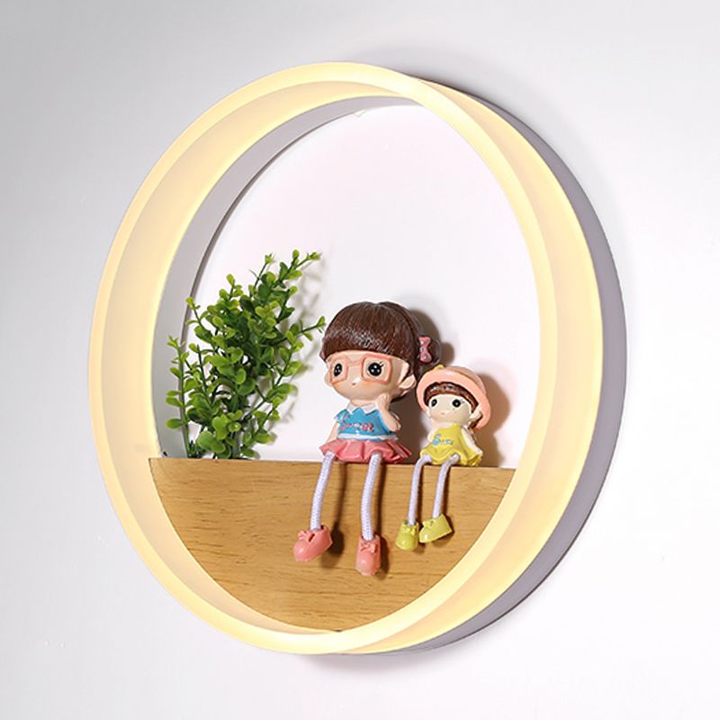 Moderne Stil runde Wandlampen Holz 1 Lichtwandlampen (Dekoration nicht enthalten)