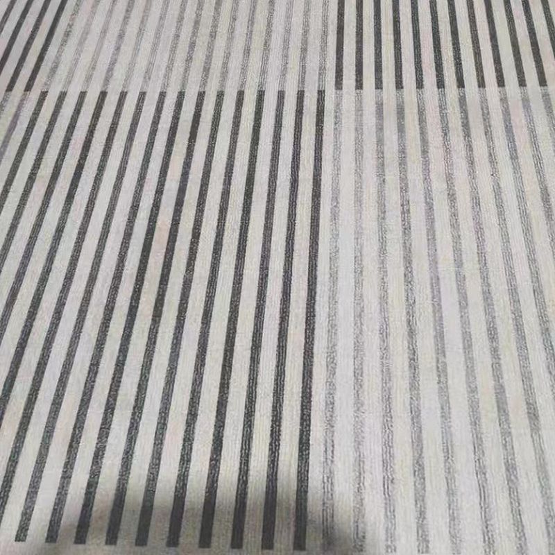 Gray Tone Stripe Rug Rectangle Stain Resistant Polyester Rug for Home Decor